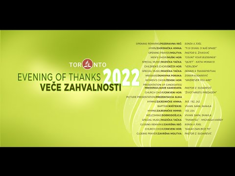 2022-12-10 Veče zahvalnosti - Evening of Thanks - Church Live Stream