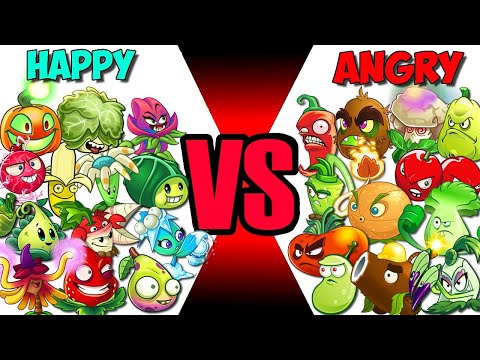 Team HAPPY vs ANGRY - Who Will Win? - PvZ 2 Plants vs Plant
