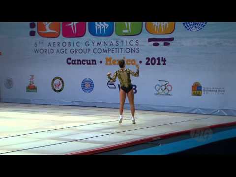 MORENO Sara (ESP) -- 2014 Aerobic Worlds, Cancun (MEX), Qualifications -- We are Gymnastics !