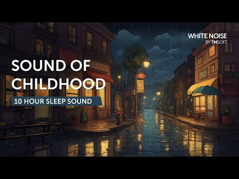 School Rooftop with Rain - 10 Hours - Black Screen (Sound of Childhood)