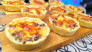 مطبخ ام وليد / ميني كيش بعجينة العلبة السحرية بلا عجن بلا تعب توجد في 5 د 😍😋🥰.