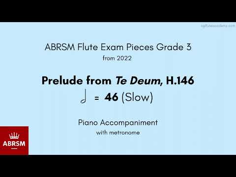 ABRSM Flute Grade 3 from 2022, Prelude, 46(Slow) Piano Accompaniment with metronome