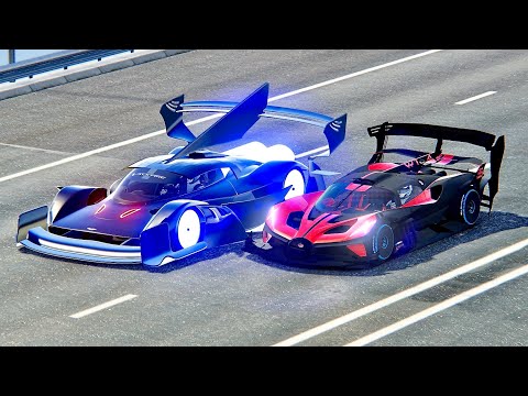Bugatti Bolide GTR vs Aston Martin Black Nightmare - Drag Race 10 KM