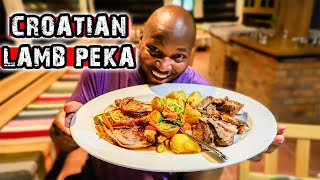 TRADITIONAL CROATIAN PEKA MEAL | PEKA COOKING UNDER THE BELL Plitvice Lakes National Park Croatia🇭🇷