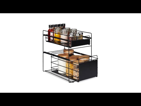 Schubladenregal mit 2 Körben Schwarz - Stahl - 25 x 40 x 41 cm