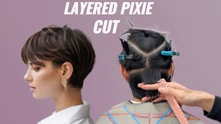 Layers Bob to Short Layered Pixie | Professional Short Layered Pixie Haircut Tutorial (Step-by-Step)