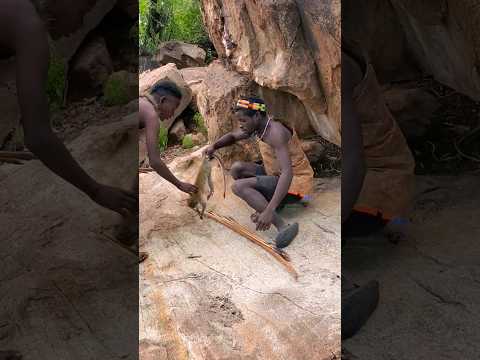monkey hunting by the hadzabe hunter tribe  a #culture #lifestyle