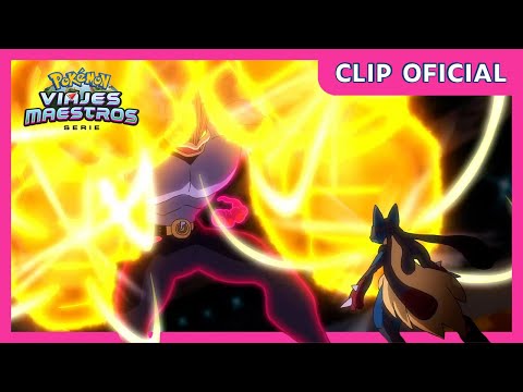 Machamp Gigamax vs. Mega-Lucario | Serie Viajes Maestros Pokémon | Clip oficial