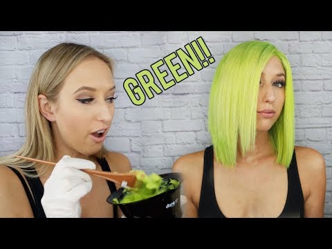 Lime Green Hair Tutorial | Dying my Wig!