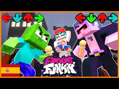 ESCUELA DE MONSTRUOS : Minecraft vs Viernes Night Funkin - Batalla de papá | Minecraft Animación