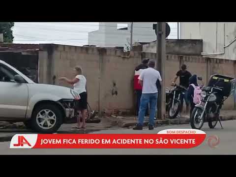Bom Despacho: Jovem fica ferido em acidente no São Vicente