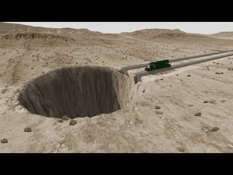 Huge Pit vs Impossible Train Crossing - BeamNG.Drive