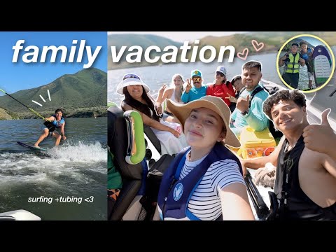 going on a 6hr LAKE TRIP with my entire family (they visited us) | tubing, surfing, soccer game