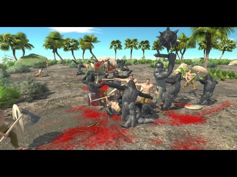 Apes V.S Ancient Humans|Animal Revolt Battle Simulator
