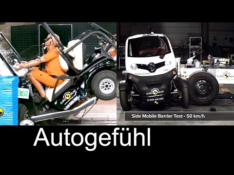 Micro Quadricycle vehicles crash test fail in Euro NCAP Golfcart/Renault Twizy