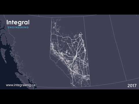 Alberta Pipeline Construction Timelapse (1960 to 2018)