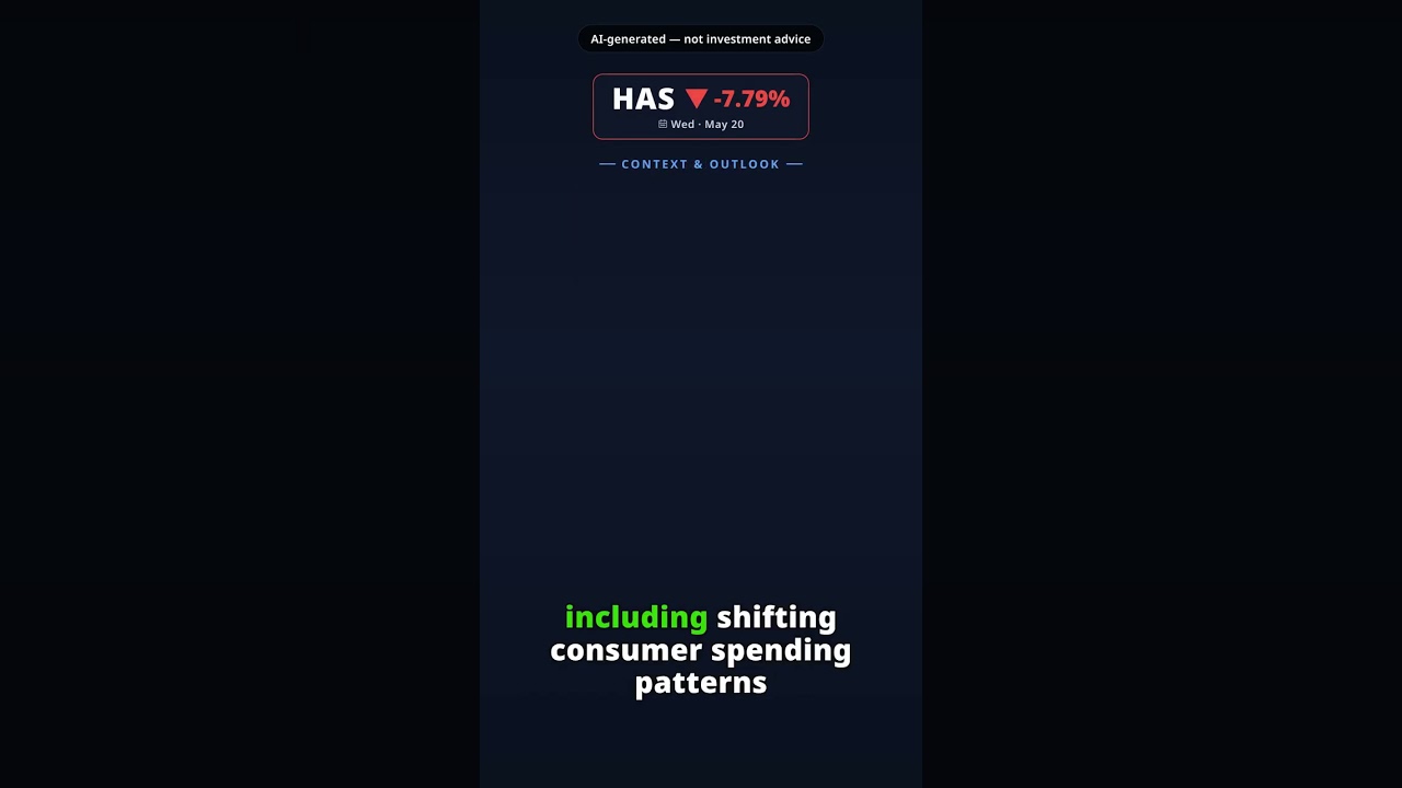 Why Is Hasbro Stock Tumbling Today? HAS -7.79% (May 20) — Significant Stock Decline