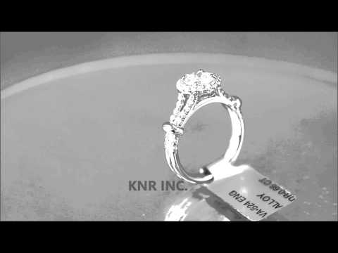 18K WHITE GOLD ROUND CUT DIAMOND ENGAGEMENT RING ART DECO SPLIT BAND 1.66CTW - KNR INC - 538