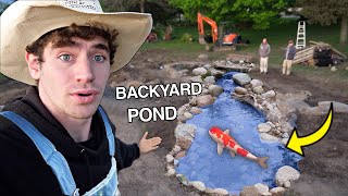 BUILDING A BACKYARD FISH POND!! - (Start to Finish!)