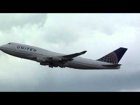 United Boeing 747-400 N171UA Take Off Frankfurt am Maim FRA