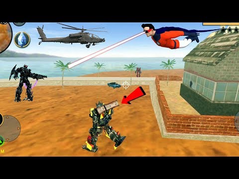 Vegas Crime Simulator - (Naxeex Transformer & Superhero) - Destroy Black & Blue robot car
