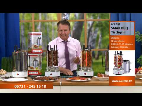SMAK BBQ Tischgrill, Schaschlikgrill als Standgrill und Elektrogrill Video - Anleitung