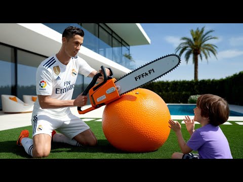 Ronaldo’s Son vs Messi’s Son: Orange🍊 vs Watermelon🍉 Battle For Win