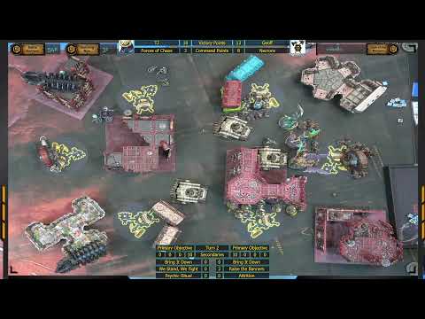 40k Live 9th Ed - NECRONS w/ Seraptek LOW vs CHAOS