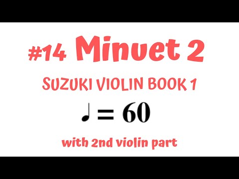 MINUET 2 💃🕺by J.S. Bach | Suzuki Violin Book 1 (Song 14) | SLOWER TEMPO | 2nd Violin Part for Duet