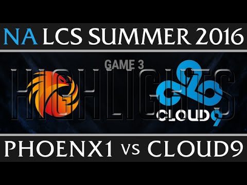Phoenix 1 vs Cloud 9 Game 3 Highlights - NA LCS Week 2 Summer 2016 - P1 vs C9 G3