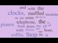 Funeral Blues - Stop all the clocks by WH Auden ...