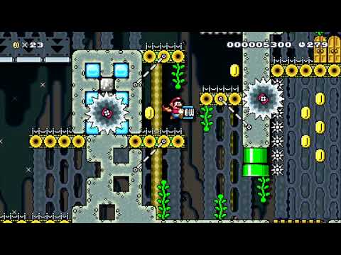 Feather Dash Spin Jump Parkour by NintenU - SUPER MARIO MAKER - NO COMMENTARY 1bc