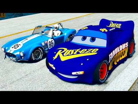 Lightning McQueen Fabulous vs Shelby Cobra at Drag Race 20 KM