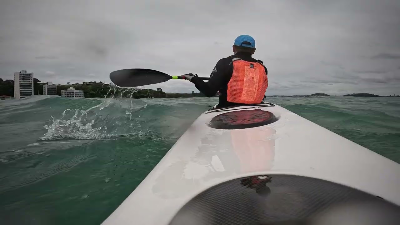Big chops by Mission Bay - NK Breeze surfski
