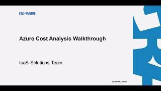 Azure Cost Analysis Walkthrough