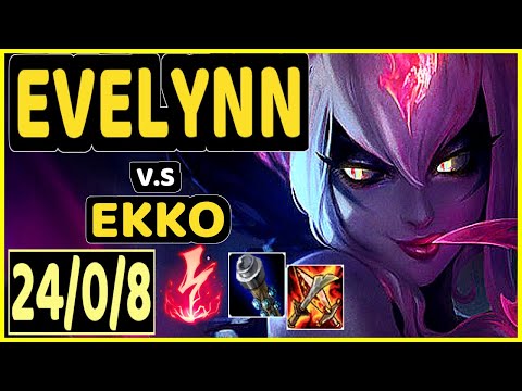 GRELL (EVELYNN) vs EKKO - 24/0/8 KDA JUNGLE CHALLENGER GAMEPLAY - BR
