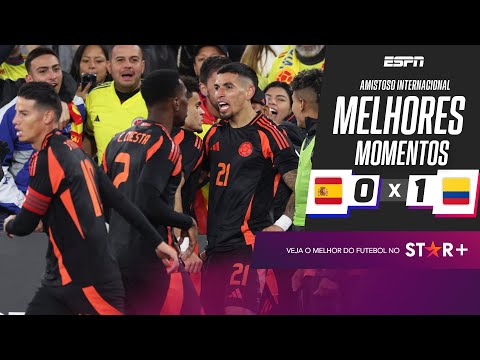 Gols e lances de Espanha x Colômbia