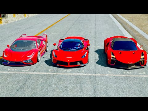 Ferrari Stallone vs Ferrari LaFerrari vs Ferrari 7X Design GTO Vision at Monza GP