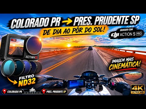 🏍️ COLORADO PR → PRES. PRUDENTE SP! 🔥 DJI ACTION 5 PRO + FILTRO ND32 na Estrada