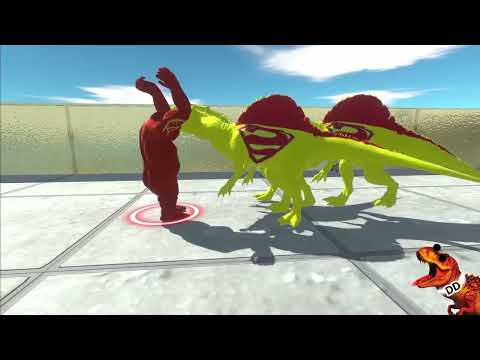 YELLOY SPINOSAURUS vs SUPERMAN T REX DEATH RUN - Animal Revolt Battle Simulator