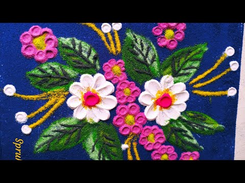 Easy poster rangoli of flowers by spruha..11 May 2019