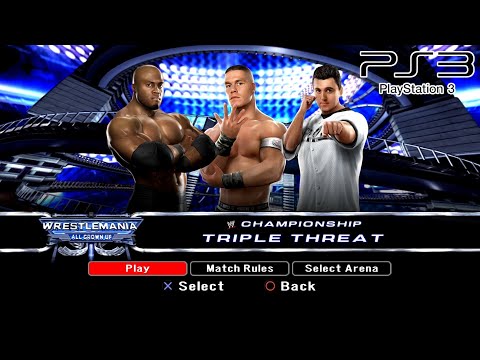 WWE SmackDown VS Raw 2008 PS3 - Shane McMahon VS Bobby Lashley VS John Cena - Triple Threat