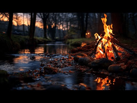 Relaxing Forest Campfire by the River 🔥 Nature Sounds ASMR for Stress Relief & Deep Relaxation