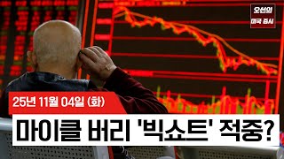 【미국 증시 오늘의 요약】AI 고평가 부담 + CEO 조정 경고, 나스닥 급락 - 2025/11/04
