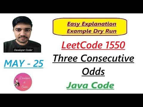 Three Consecutive Odds Leetcode 1550 Java Code Developer Coder