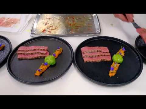 Black Angus Roast beef with bbq sauce at two star...