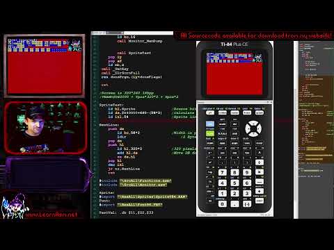 EZ80 Lesson P1 - Bitmap Hello World and sprite drawing on the Ti-84 in 16bpp
