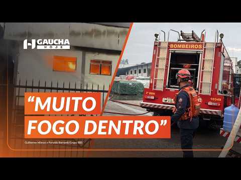INCÊNDIO atinge DEPÓSITO DE COURO em Estância Velha | Gaúcha Hoje