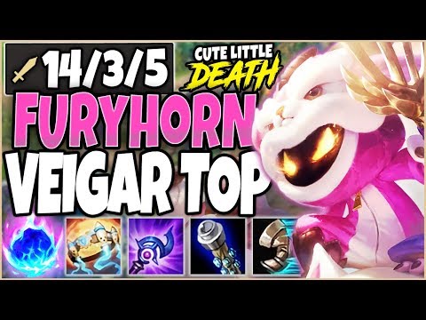 VEIGAR TOP LANE CUTE DEATH 🔥 NEW Furyhorn Cosplay Veigar Skin 🔥 LoL Best Veigar Season 10 Gameplay
