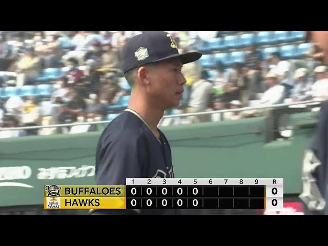 【ファーム】1軍昇格へ!! バファローズ・曽谷龍平 5回7奪三振無失点に抑える好投を見せ、マウンドを降りる!!  2023年4月18日 福岡ソフトバンクホークス 対 オリックス・バファローズ